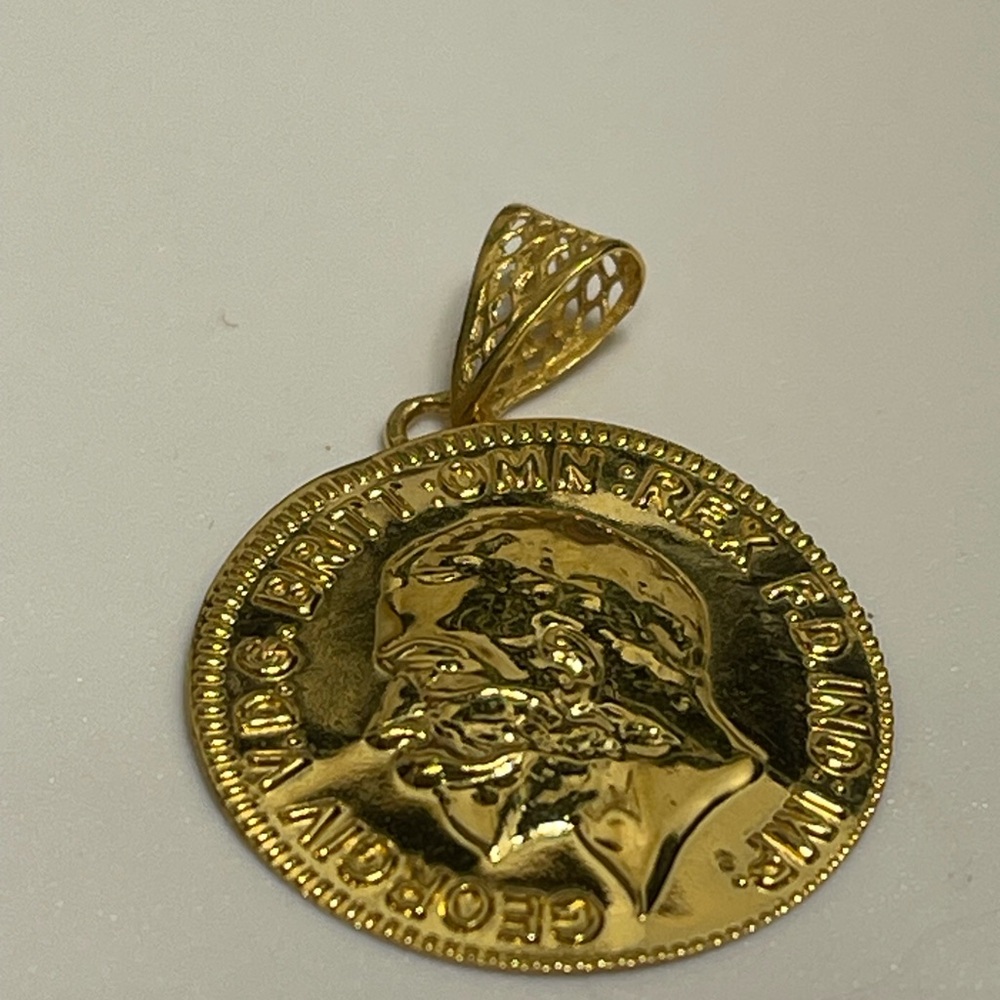 Gold Coin Pendant Necklace 21 k